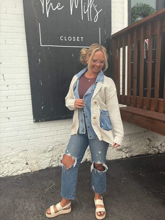 Mixed Media Cardigan