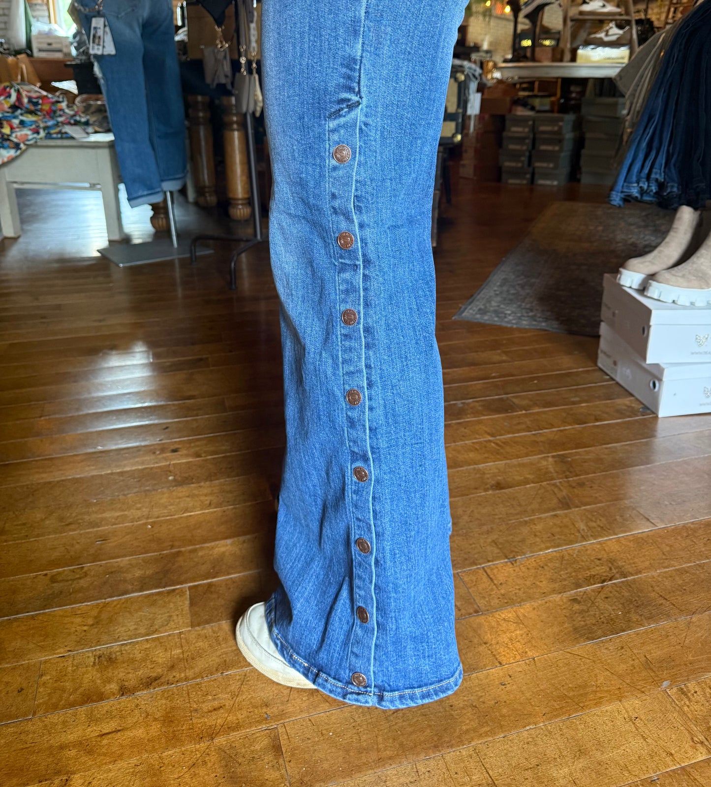 High Rise Wide Leg Snap Button