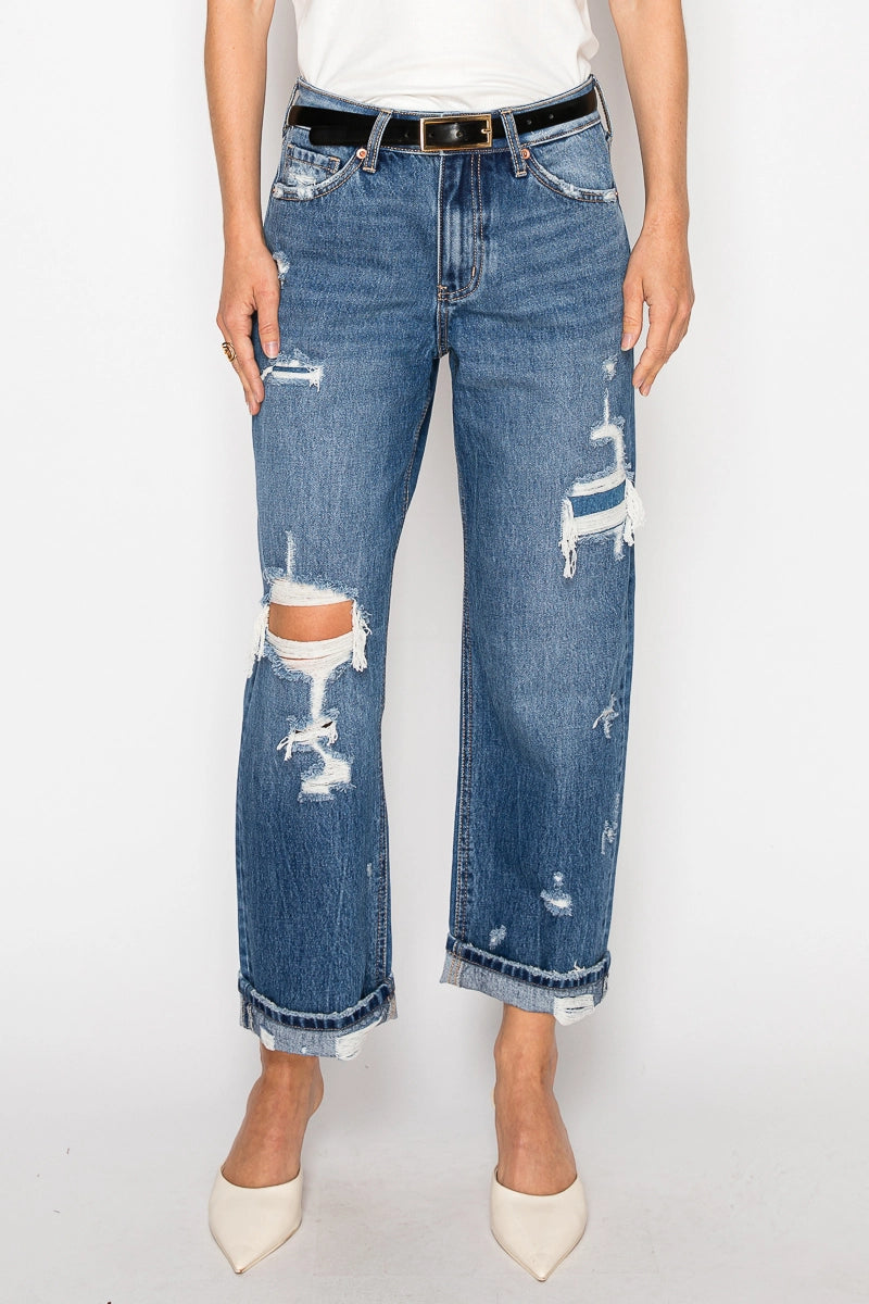*Hybrid* Style High Rise Straight Leg Jeans