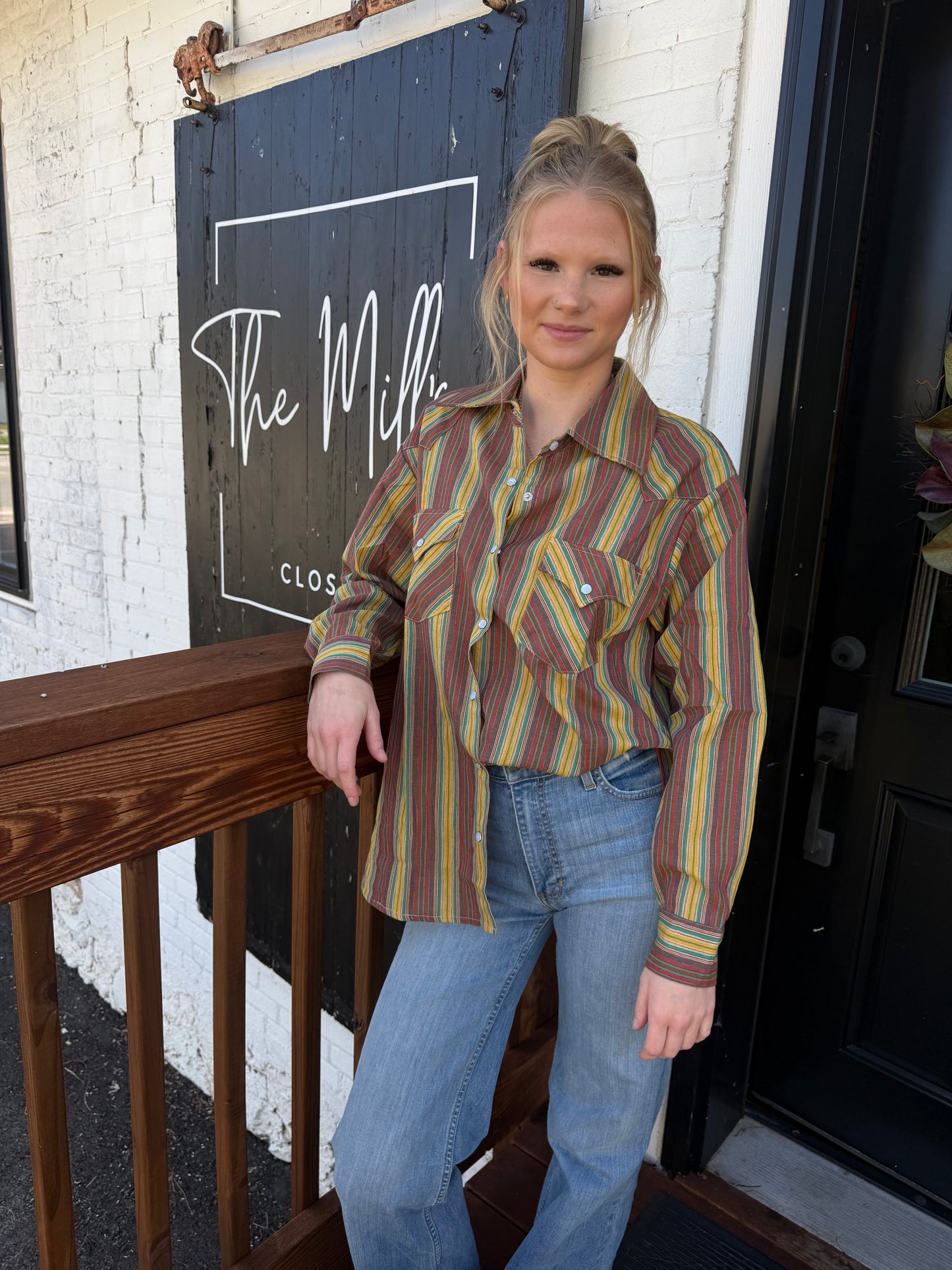 Cowgirl Pearl Snapped Button Down
