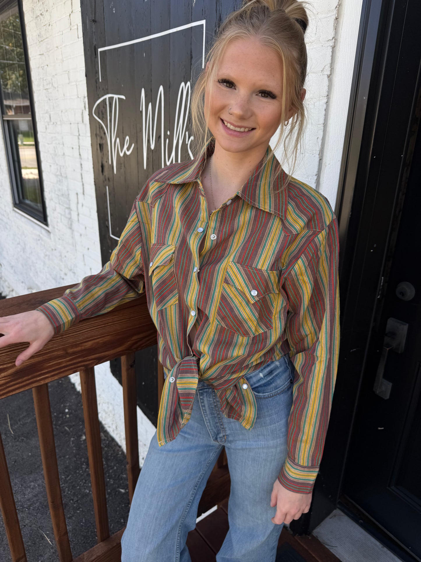 Cowgirl Pearl Snapped Button Down