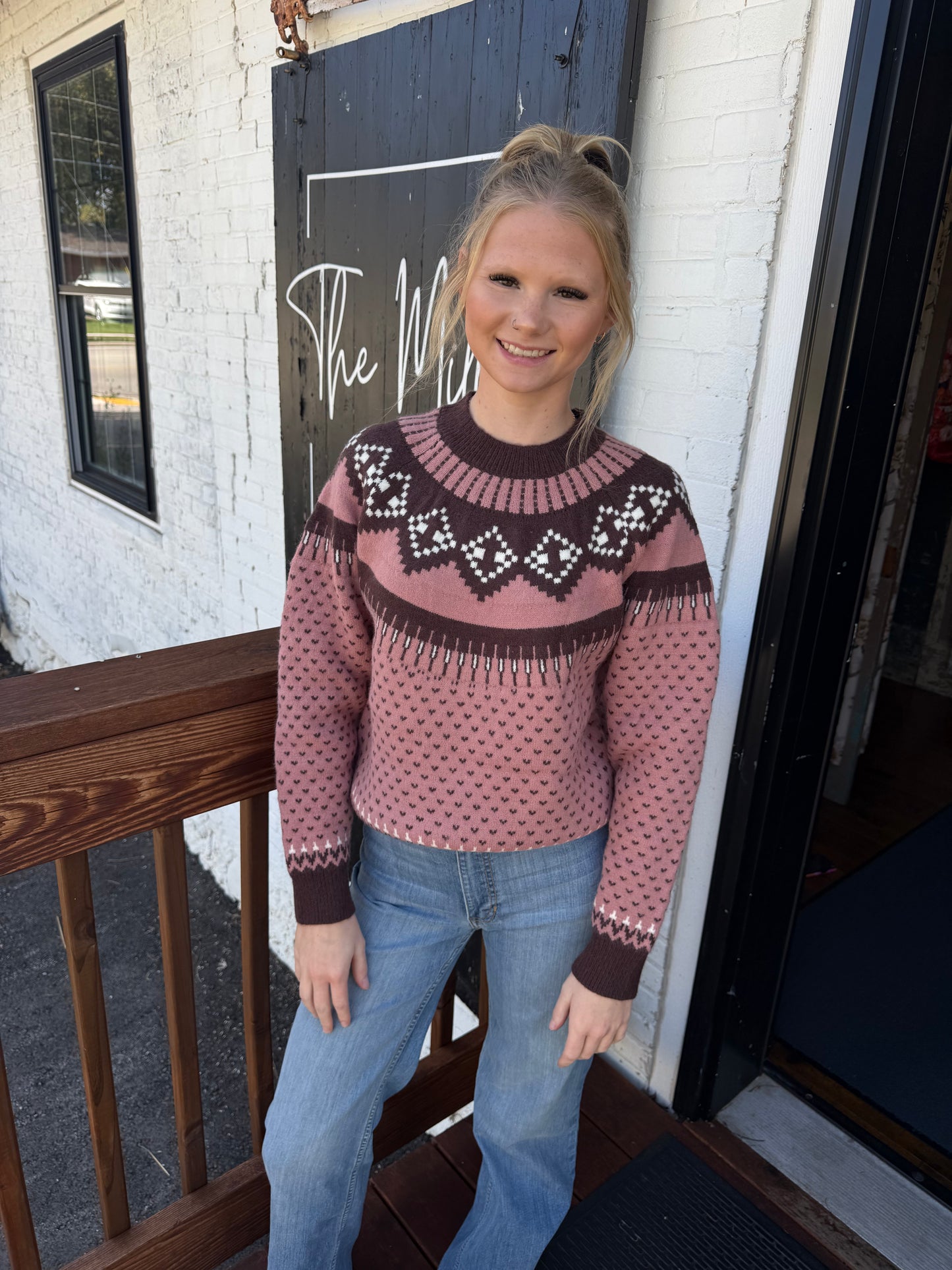 Soft Rose and Brown sweater